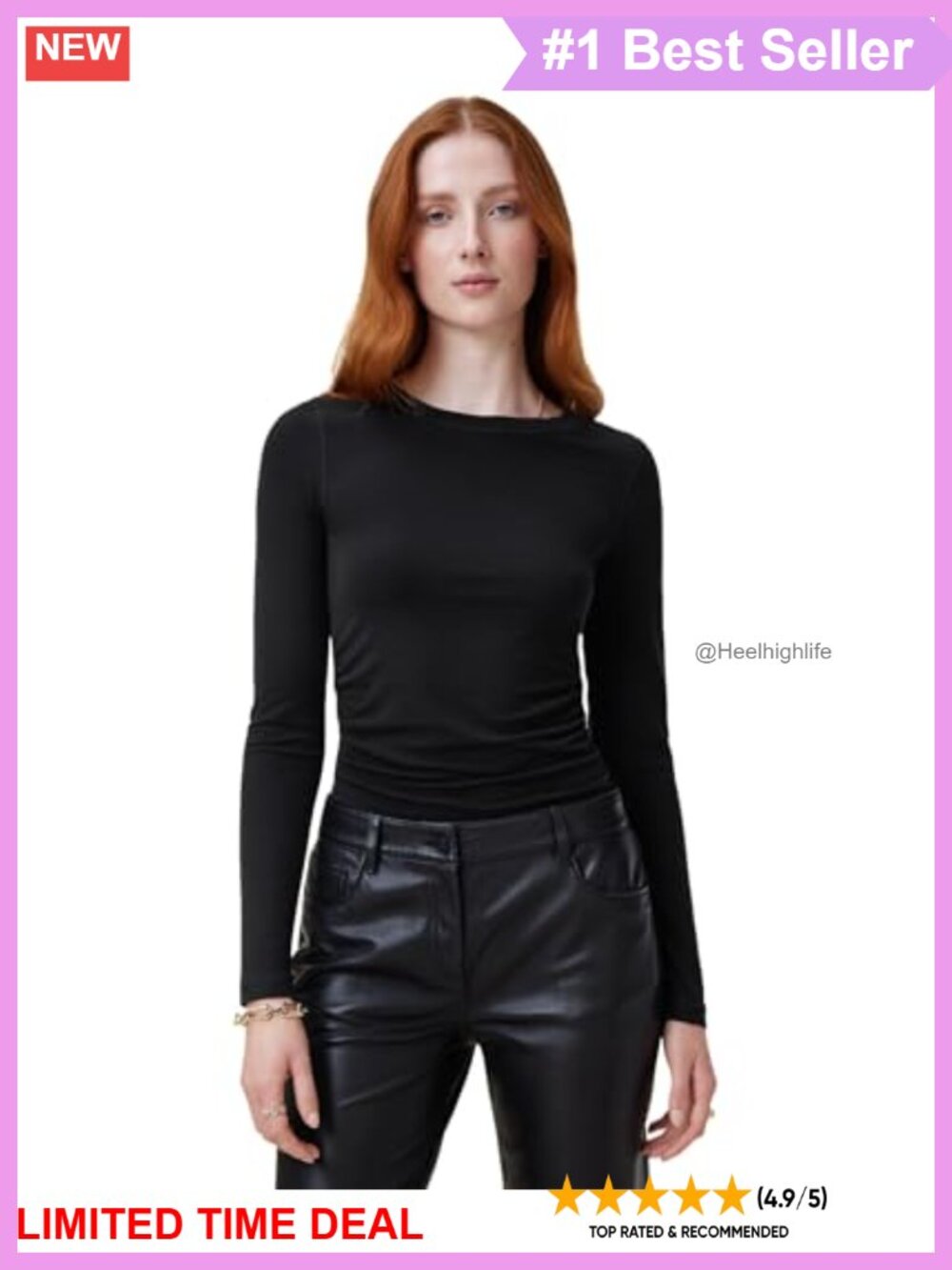 AllSaints Bec Long Sleeve T-Shirt Modern Fit Crew Neck